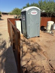 Southwest Sanitation standard porta potty at a desert property near Phoenix
