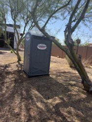 Southwest Sanitation standard porta potty at a residential construction site